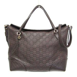 Gucci Guccissima Bree 353120 Women's Leather Handbag,Shoulder Bag Brown